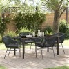 VidaXL Set de masă pentru grădină 5 pcs Negru Rattan poli 3380921