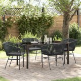VidaXL Set de masă pentru grădină 5 pcs Negru Rattan poli 3380921