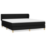 Cumpara ieftin Pat box spring cu saltea, negru, 180x200 cm, catifea