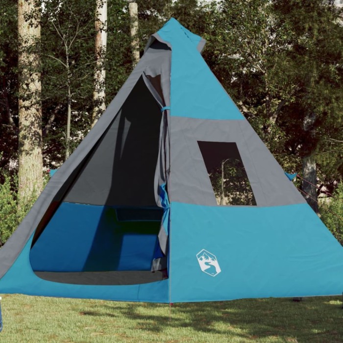 Gossi cort de camping tipi pentru 7 persoane, albastru, impermeabil