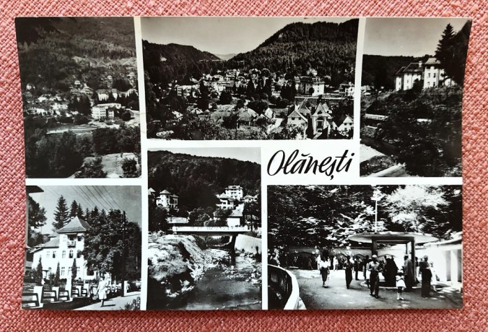 Olanesti. Carte postala tip mozaic - Circulata, 1965