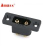Soclu alimentare DC XT90 tata pe panou 2 pini lipire 30A 500V negru AMASS XT90E-M