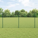 VidaXL Gard cu Lanț cu 10 Posturi U Verde 1.2x10 m Oțel