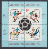 ROMANIA 1970 LP 729 a CAMPIONATUL MONDIAL DE FOTBAL - MEXIC BLOC MNH