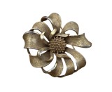 BROȘĂ VINTAGE CORO ANII&#039;50 DIN METAL CU FINISAJ AURIU TEXTURAT