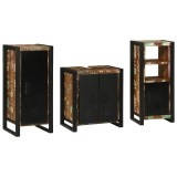 vidaXL Set de mobilier pentru baie cu raft 3 pcs Lemn recuperat solid
