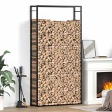 vidaXL Suport pentru lemne de foc, negru mat, 110x28x214 cm, oțel 350311
