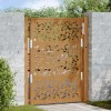 Poarta Gradina Otel Rezistent, Design Frunze, 105x130cm, Maro Ruginium, Sistem Blocare &amp; 3 Chei