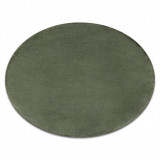 Covor lavabil modern POSH cerc shaggy verde, pluș anti-alunecare, cerc 100 cm
