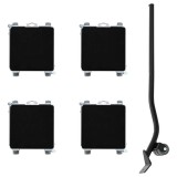 Role pentru mobilă, 4 buc., cu dispozitiv de ridicare, 17,5x16x7,5 cm, oțel, 1600 kg