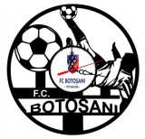 Ceas de perete decorativ realizat din disc de vinil, Model FC Botosani, Fotbalist in Foarfeca si Mingi, Text F.C. Botosani, Negru, 30 cm