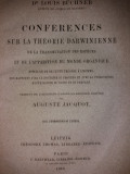 LOUIS BUCHNER - A. JACQUOT - CONFERENCES SUR LA THEORIE DARWINIENNE... {1869}