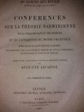 LOUIS BUCHNER - A. JACQUOT - CONFERENCES SUR LA THEORIE DARWINIENNE... {1869}