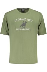 U.S. Grand POLO Tricou barbati cu imprimeu, din bumbac, verde, S