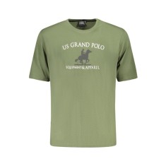 U.S. Grand POLO Tricou barbati cu imprimeu, din bumbac, verde, S