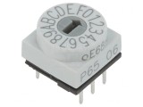 &Icirc;ntrerupător codificare HEX/BCD 16 poziții THT 80m&Omega;