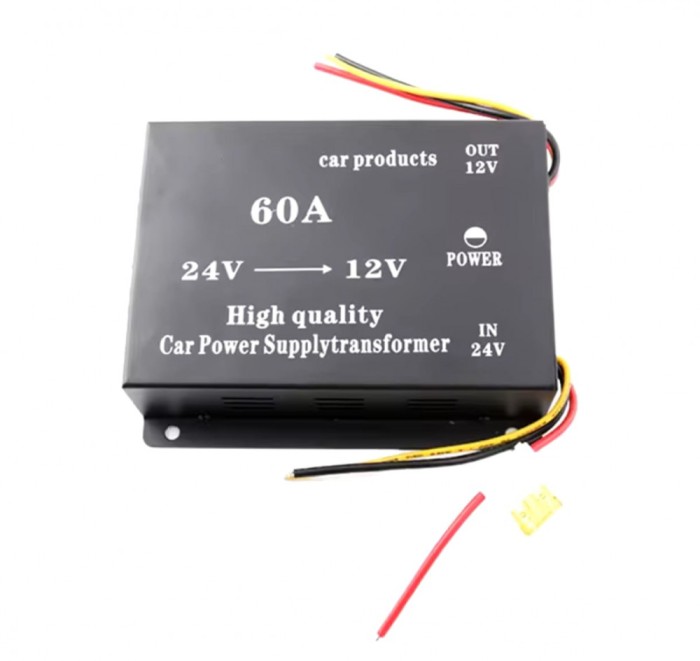 Convertor Coborator de Tensiune 24V - 12V, 60A, 600W &ndash; Ideal pentru Rulote, Camioane si Alte Vehicule