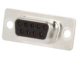 Mufă D-Sub 9 PIN Mamă pe Cablu Aurită Neagră
