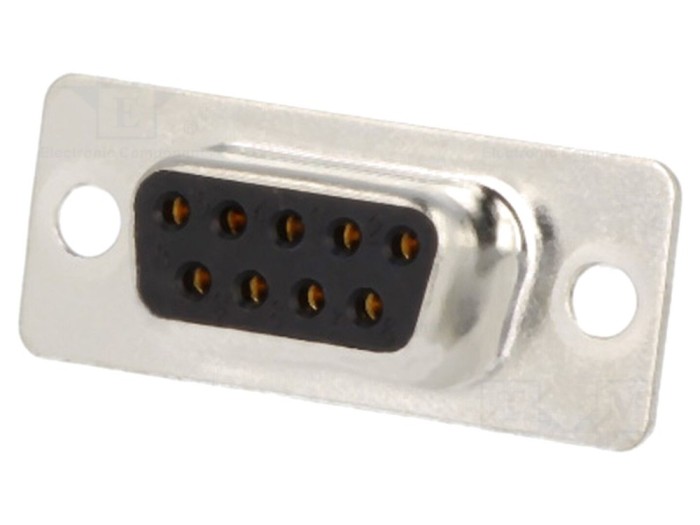 Conector D-Sub 9 pini mamă aurit