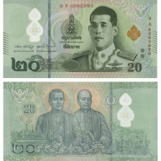 THAILANDA █ bancnota █ 20 Baht █ 2021 █ POLYMER █ UNC █ necirculata