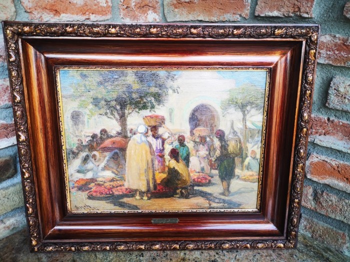Tablou autentic Imre Gergely - Piata in Tunis (1968-1957)
