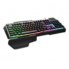 Tastatura pentru jocuri cu iluminare RGB si suport pentru mana - 104 taste