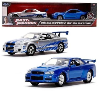Set 2 masinute metalice Nissan Skyline GT-R R34 - 1/32 Jada foto