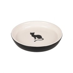 CASTRON DIN CERAMICA PENTRU PISICI FLAMINGO NALA ALB-NEGRU 15CMx180ML