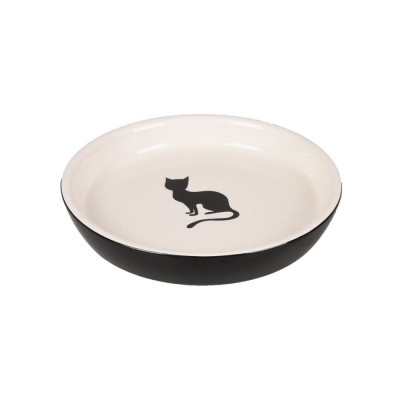 CASTRON DIN CERAMICA PENTRU PISICI FLAMINGO NALA ALB-NEGRU 15CMx180ML foto