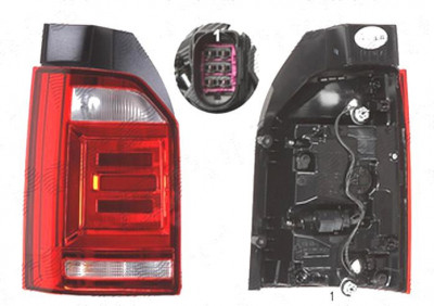 Stop spate lampa Volkswagen Transporter/Multivan (T6), 04.2015-06.2016, spate, Stanga, 1 usa spate, LED+W16W; cu suport becuri, HELLA, foto