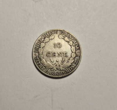 Indochina 10 Cents Centiemes 1921 foto