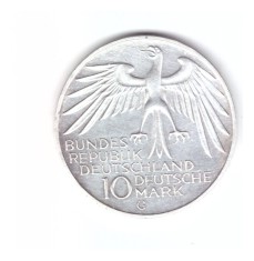 Moneda Germania 10 mark/marci 1972 G, Jocurile olimpice de la Munchen, stare buna, curata