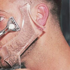 Pieptene Contur Barba &amp; Mustata PRO / Sablon pentru Barba &amp; Mustata ca la Salon Transparent