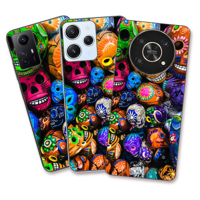 Husa Xiaomi Redmi Note 12 5G Silicon Gel Tpu Model Halloween Cranii Colorate foto