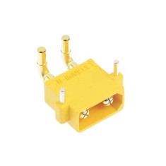 Soclu alimentare DC XT30 tata 2 pin pentru PCB THT galbena AMASS
