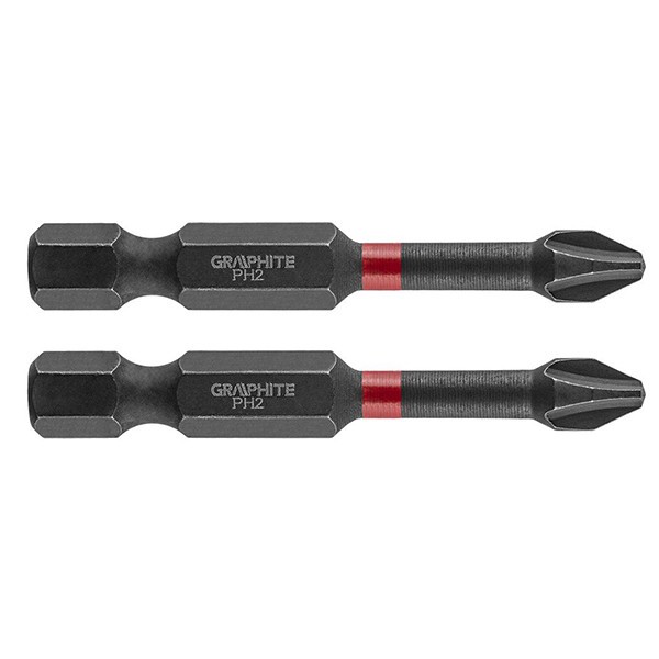 Set biti de impact PH2X50mm 1/4&quot; 2buc. GRAPHITE 56H519 HardWork ToolsRange