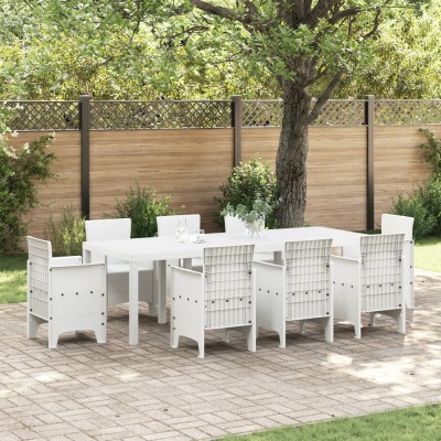 Masa de gradina Gossi alb 250x100x73 cm poli rattan, masa de gradina Gossi alb 100x100x73 cm poli rattan, masa de gradina Gossi alb 150x100x73 cm poli foto
