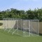 vidaXL Padoc de exterior pentru c&acirc;ini argintiu 2x10x2m oțel galvanizat 3190453