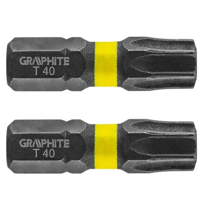 Set biti de impact TX40X25mm 1/4&amp;quot; 2buc. GRAPHITE 56H517 HardWork ToolsRange foto