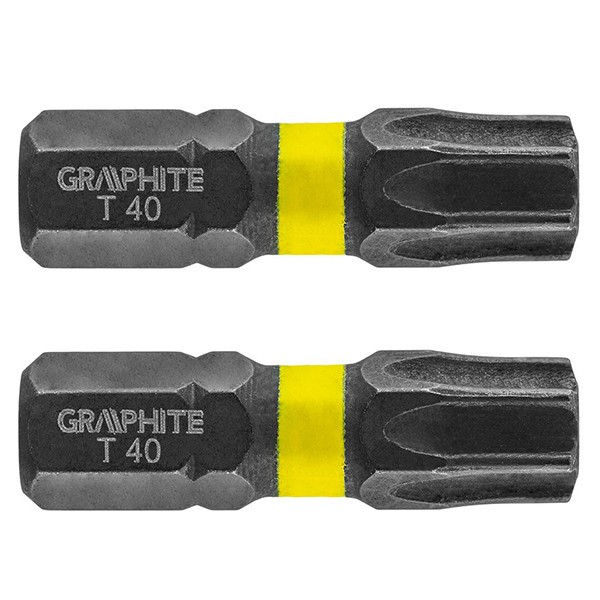 Set biti de impact TX40X25mm 1/4&quot; 2buc. GRAPHITE 56H517 HardWork ToolsRange