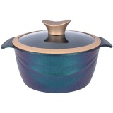 Oala Neoklein CSG18-OceanBlue, cu capac din sticla, 18 cm, 1.8 L, aluminiu turnat, invelis anti-aderent, OceanBlue