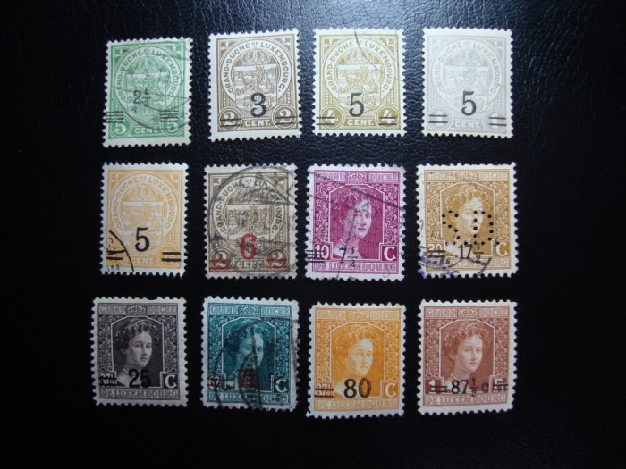LUXEMBOURG 1915 CU SUPRATIPAR , 1 PERFIN