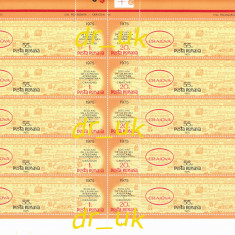 ROMANIA 1975 LP 896a coala cu EROAREA Pelendava 1750; Craiova 500 ani timbre