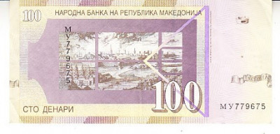 M1 - Bancnota foarte veche - Macedonia - 100 dinari - 2009 foto