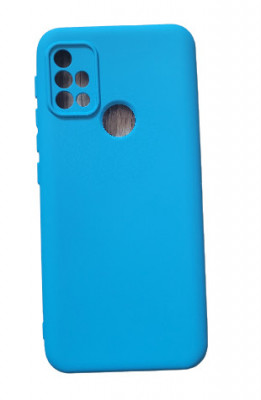 Husa silicon antisoc cu microfibra in interior Motorola Moto G30 Albastru foto