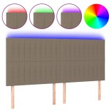 Cumpara ieftin Tablie de pat cu LED, gri taupe, 160x5x118/128 cm, textil
