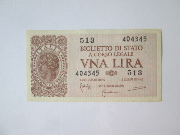 Italia 1 Lira 1944 &icirc;n stare foarte bună