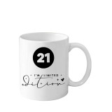 Cana din ceramica haioasa Aniversare 21 ani, alba, 330 ml, Limited Edition