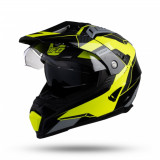 Casca Enduro/ATV UFO Aries negru/galben/gri cu viziera