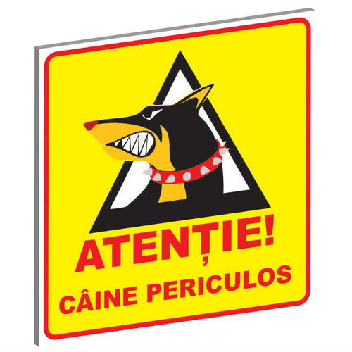 Pliant Pvc Caine Periculos 15x15 cm (Tip 5)